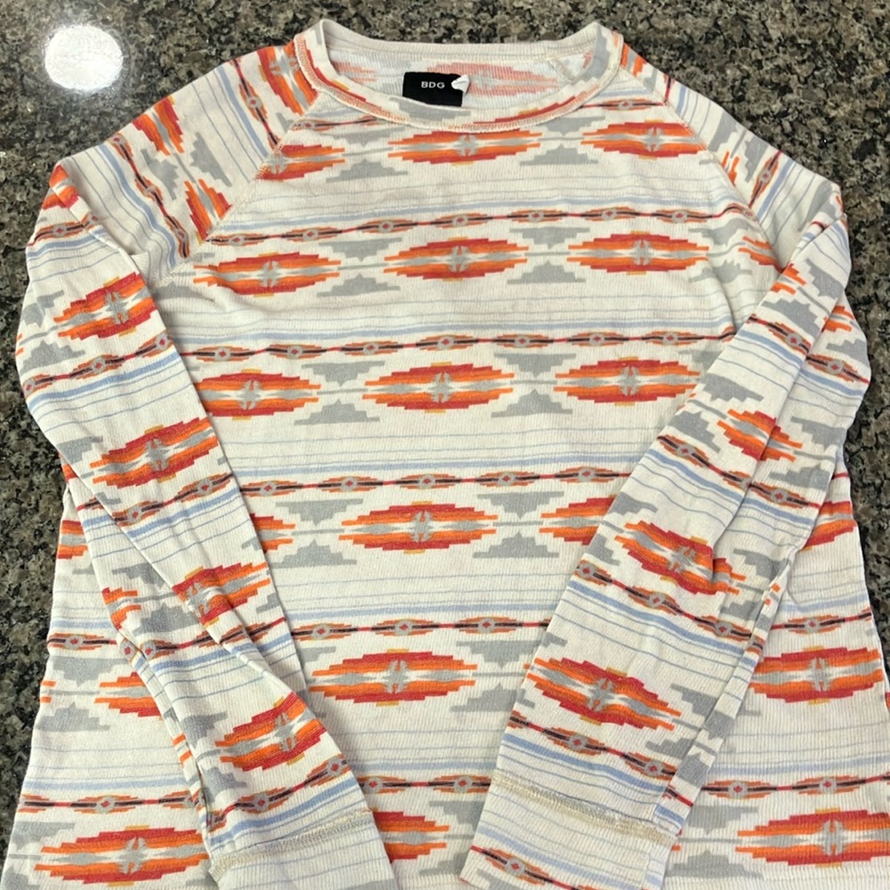 BDG Multicolor Geometric Long Sleeve Shirt
